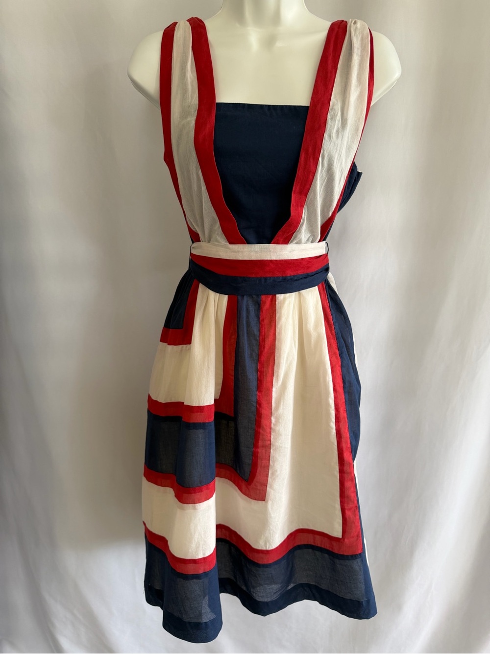 Betsey Johnson Vintage/Y2K Nautical Color Block Dress Navy, Cream & Red XS